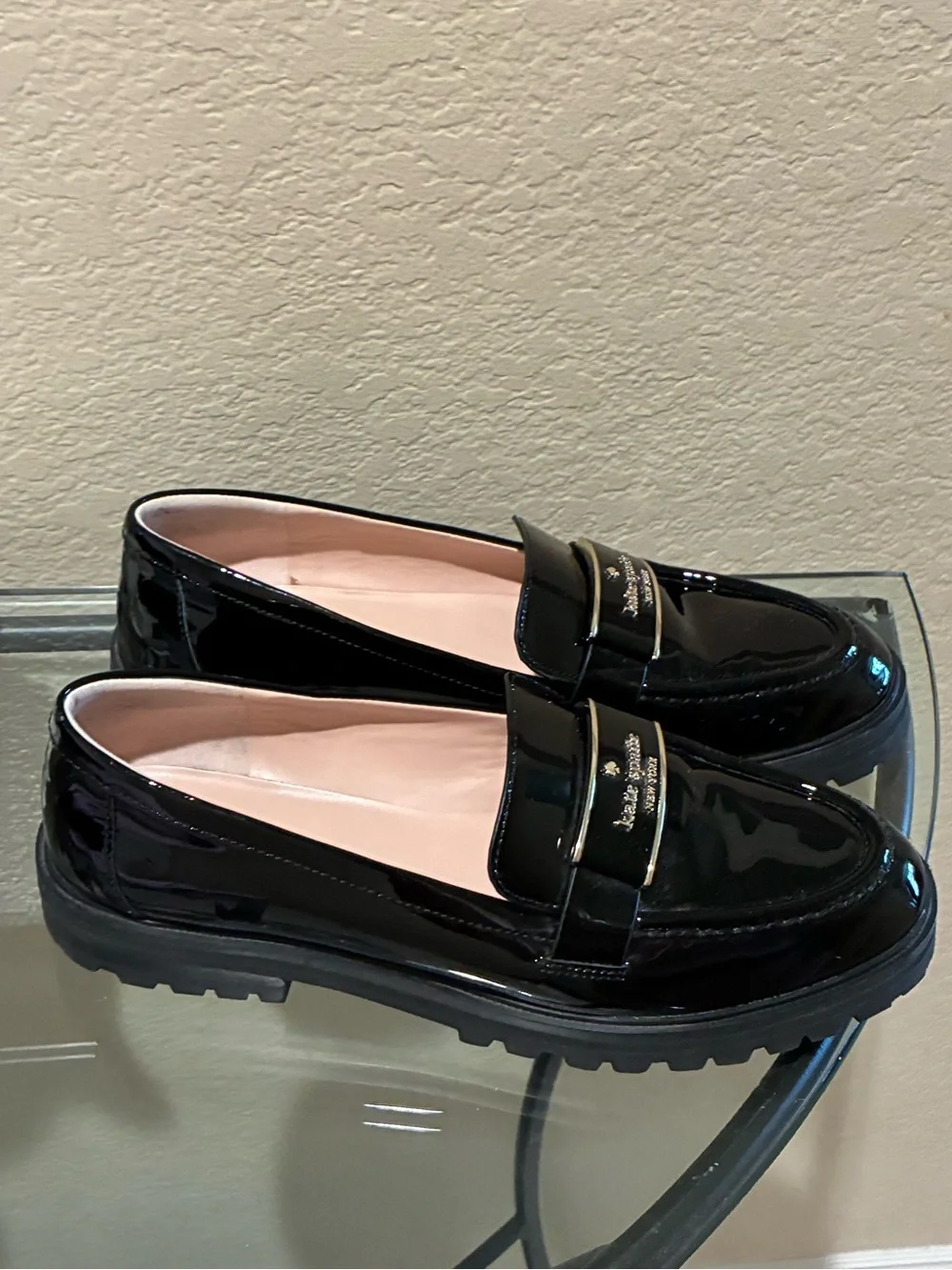 kate spade Black Lug Sole Loafers